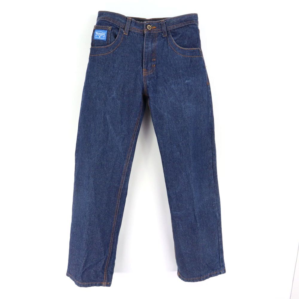 Rocawear Straight Jeans Original Fit Boys Sz 16 Blue Dark Wash Denim 100% Cotton